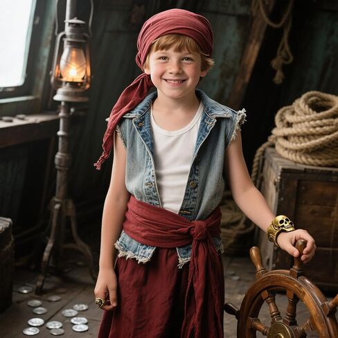 Pirate Costume Men Women Halloween Bandana and Belt Set Accessories for Pirate Hat Styling & Themed Adventures in Saudi Arabia