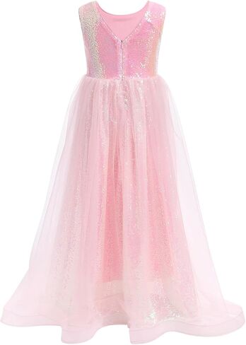 Girls Sequin Dresses Sparkly Tulle Birthday Princess Pageant Graduation Party Dress - 3-14Years in Saudi Arabia