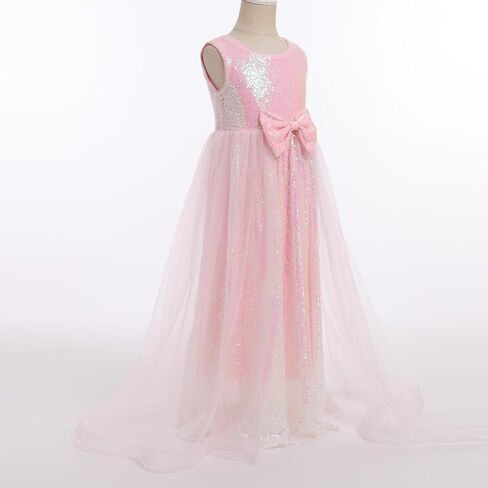 Girls Sequin Dresses Sparkly Tulle Birthday Princess Pageant Graduation Party Dress - 3-14Years in Saudi Arabia