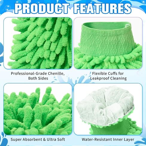 Patelai 30 Pcs Car Wash Mitt Scratch Free Microfiber Chenille Car Wash Gloves Double Sided Absorbent Mitt for Washing Cleaning Cars Trucks Boats, 9.45 x 5.9 Inch in Saudi Arabia