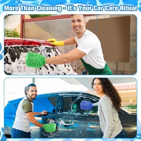 Patelai 30 Pcs Car Wash Mitt Scratch Free Microfiber Chenille Car Wash Gloves Double Sided Absorbent Mitt for Washing Cleaning Cars Trucks Boats, 9.45 x 5.9 Inch in Saudi Arabia