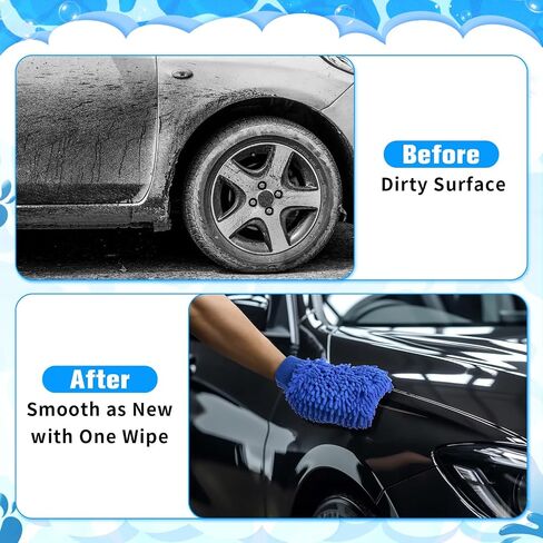 Patelai 30 Pcs Car Wash Mitt Scratch Free Microfiber Chenille Car Wash Gloves Double Sided Absorbent Mitt for Washing Cleaning Cars Trucks Boats, 9.45 x 5.9 Inch in Saudi Arabia
