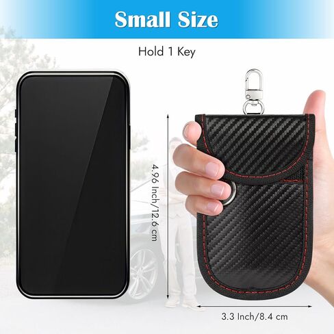 2 Pack Faraday Key Fob Protector, Premium Car RFID Signal Blocking Pouch, Secure Faraday Bag for Car Key Fob, Anti-Theft Case (Red+Blue, Small) in Kuwait