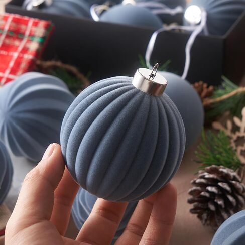 Christmas Balls Ornaments, 12 Pcs Green Bulk Flocked Christmas Tree Ornaments, Multicolor Xmas Tree Decorations for Christmas Tree Holiday Wreath Garland Decor Ornaments (Blackish Green, 3.15 Inch) in Saudi Arabia