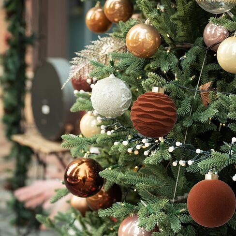 Christmas Balls Ornaments, 12 Pcs Green Bulk Flocked Christmas Tree Ornaments, Multicolor Xmas Tree Decorations for Christmas Tree Holiday Wreath Garland Decor Ornaments (Blackish Green, 3.15 Inch) in Saudi Arabia