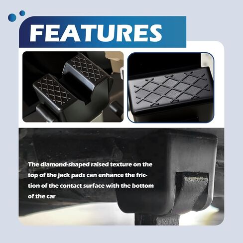4PCS Car Pinch Weld Jack Pad,Rubber Cars Jack Stand Pads with Grooves & Non-Slip Raised Texture Design,Soft Car Accessories Pinch Weld Jacks Adapter for 2 Ton Jacks in Saudi Arabia