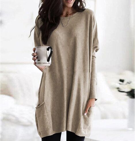Fall Comfort Totally Smitten Sweater Women's Long Sleeve Round Neck Loose Top Casual Knitted Pullover Sweater in Saudi Arabia