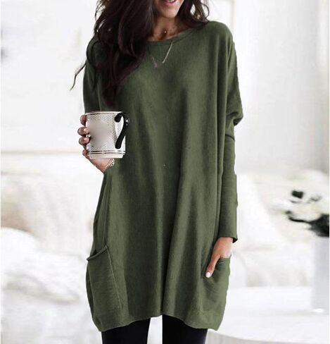 Fall Comfort Totally Smitten Sweater Women's Long Sleeve Round Neck Loose Top Casual Knitted Pullover Sweater in Saudi Arabia