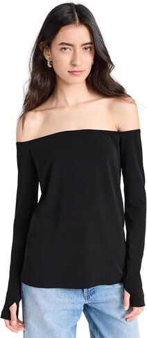 Norma Kamali Women's Long Sleeve Off Shoulder Top in Saudi Arabia