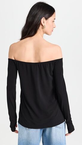 Norma Kamali Women's Long Sleeve Off Shoulder Top in Saudi Arabia