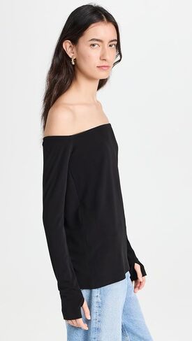 Norma Kamali Women's Long Sleeve Off Shoulder Top in Saudi Arabia