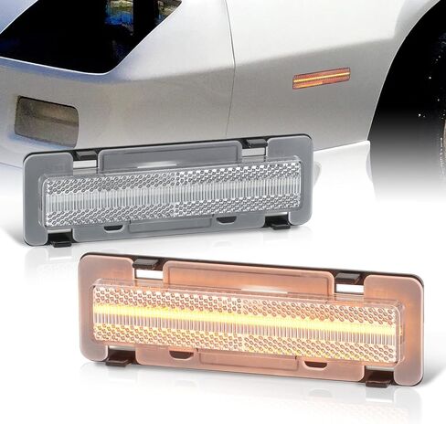 AJP Distributors Clear Amber LED Side Markers Front Fender Lights Signal Lamps Compatible/Replacement For Chevrolet Chevy Camaro Pontiac Firebird 1982 1983 1984 1985 1986 1987 1988 1989 1990 1991 1992 in Kuwait