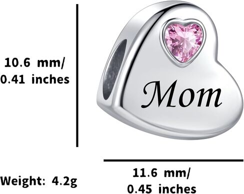 Heart Love Mother Daughter Sister Auntie Wife I Love You Forever Birthday Charms Compatible with Pandora Bracelets Charms for Women in Saudi Arabia