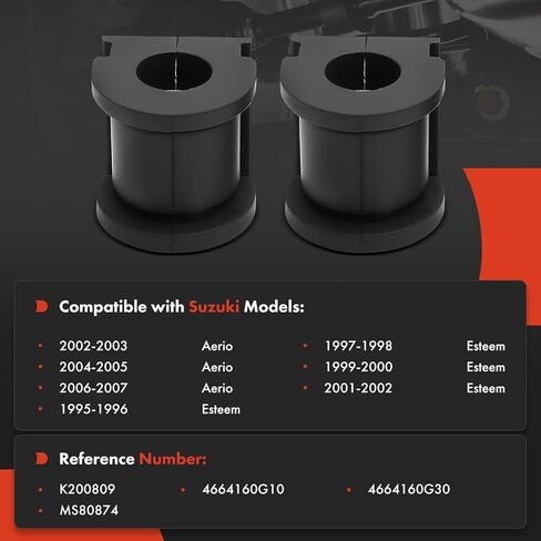 A-Premium 2 x Rear To Frame Sway Bar Bushing Kit, Compatible with Suzuki Aerio 2002-2007, Esteem 1995-2002 in Saudi Arabia