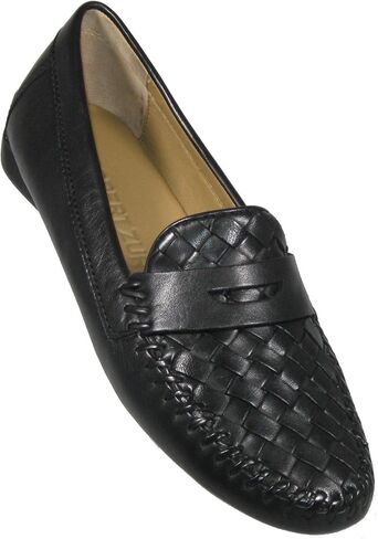 ROBERT ZUR Women's 'Petra' Black Woven Plug Moccasin in Saudi Arabia