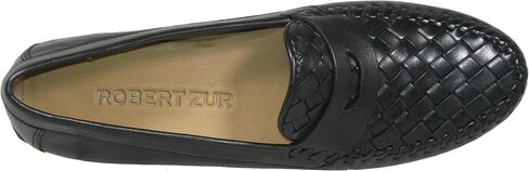 ROBERT ZUR Women's 'Petra' Black Woven Plug Moccasin in Saudi Arabia