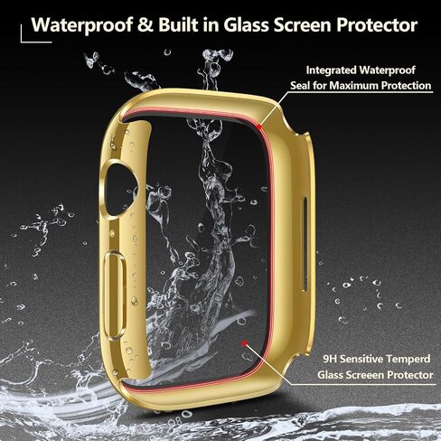 [2 عبوة] حالة Julk مقاومة للماء لـ Apple Watch 10 (2024) 46 مم مع واقي شاشة زجاجي مقسى ، وزير حراسة نحيف مع زجاج عالي الدقة ، وغطاء واقعي للكمبيوتر الشخصي لسلسلة IWatch 10 46 مم ، أسود in Kuwait