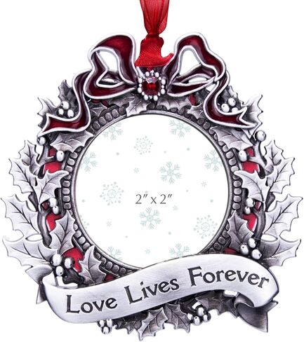 Christmas Tree Ornament Picture Frame Holiday Keepsake Gift Home Decor Christmas Decorations Xmas Gifts Pendant with 2.5" Photo Frame Insert (Golden 2024) in Kuwait