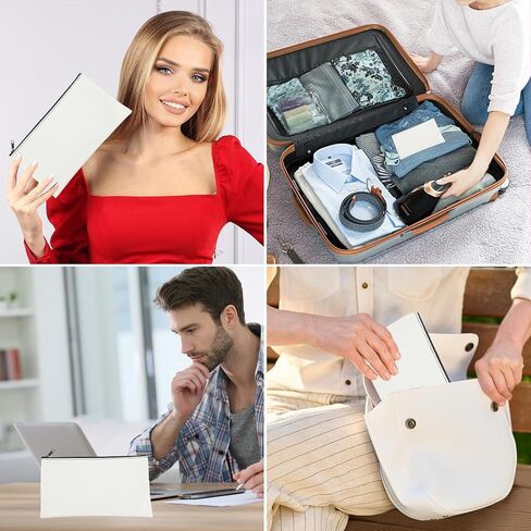 Money Bags with Zipper, 11x6 inch Money Pouch, Bank Deposit Bag, Cash Bag, Check Wallet Pouch for Men & Women (White) in Saudi Arabia