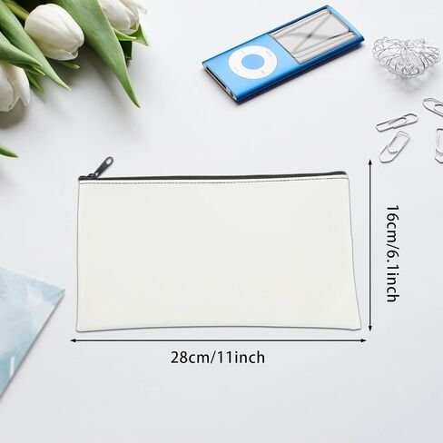 Money Bags with Zipper, 11x6 inch Money Pouch, Bank Deposit Bag, Cash Bag, Check Wallet Pouch for Men & Women (White) in Saudi Arabia