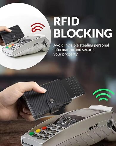 AirTag Wallet for Men: Pop Up Bank Credit Card Holder,Secure Holder for Apple Air Tag, RFID Blocking, Slim, Minimalist, Smart, 10 Cards Capacitiy | ID Window | Cash Slot | Coin Pocket (Carbon) in Saudi Arabia
