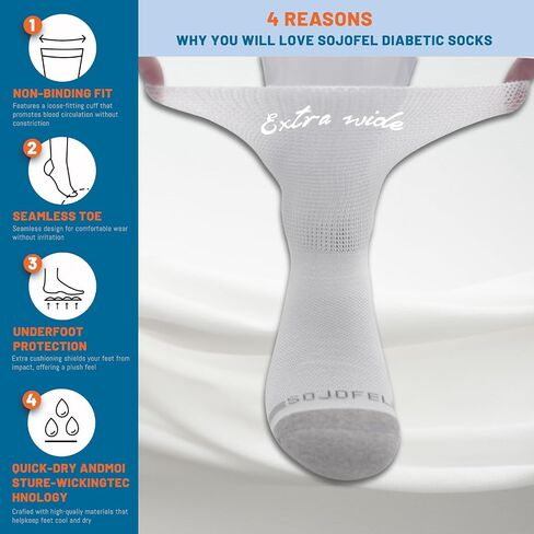 Diabetic Socks for Men Women - Non-Binding Soft Top Black 3 Pairs 11-13 in Saudi Arabia