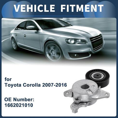 Belt Tensioner Drive Belt Tensioner Pulley Assembly for Toyota Corolla/Axio 1NZFE 2012-2015 No.1662021010 Metal 1 Pc in Saudi Arabia