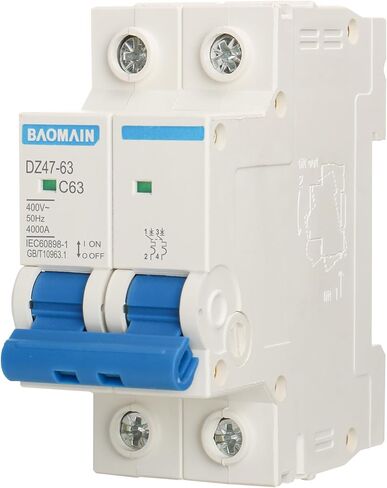 Baomain 40A AC قاطع الدائرة المصغرة، AC 400V 50 هرتز 6000A 2 Pole C65 MCB DIN Rail Mounting، MBM6C in Saudi Arabia