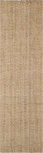 SAFAVIEH Natural Fiber Collection Runner Rug - 2'3" x 8', Natural, Handmade Jute, Ideal for High Traffic Areas in Living Room, Bedroom (NF263A) in Saudi Arabia