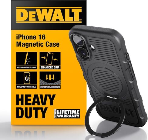 حلقة مغناطيسية قابلة للتدوير DeWalt 360 ° لـ iPhone 16 Pro Max ، حماية الإسقاط الثقيلة مناسبة لـ Magsafe w/stand & ring ، فابلات nanobubblack for iPhone 16 Pro Max Phone Case Ostand ، Black in Saudi Arabia