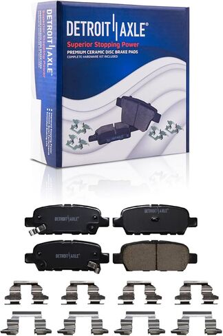 Detroit Axle - Rear 2pc Brake Pads for Nissan Altima Rogue Maxima 350Z 370Z Maxima Murano Sentra INFINITI EX35 G35 G37 M56 Q50 Q60 M35 Q70L QX70, 2 Ceramic Brake Pads w/Hardware Replacement in Saudi Arabia