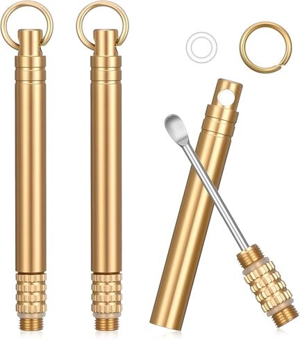 3 Pcs Metal Ear Cleaner, Folding Type Ear Wax Scooper, Portable Ear Pick, Brass Earpick with Keyring, Premium Ear Spoon Wax Remover in Kuwait