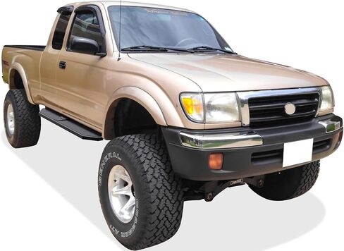 APS 6-inch (Black Stainless Steel Powder Coated Flat Style) Running Boards Nerf Bars Side Steps Compatible with Toyota Tacoma 1995-2004 Extended Xtra Cab (4WD or Prerunner 2WD 4WD) in Saudi Arabia