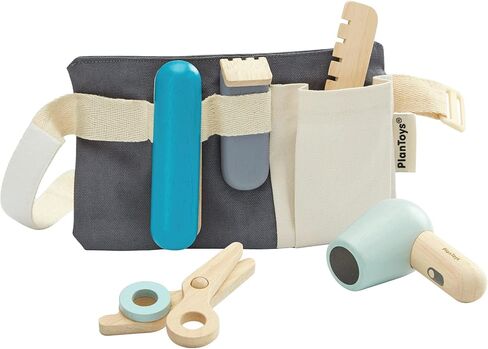 PlanToys Make Up Set for Kids - Sustainably Made from Rubberwood Featuring Organic-Pigment Coloring and Water-Based Dyes with a Mirror, Brush, Bag, and 5 Pieces of Makeup in Kuwait