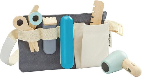 PlanToys Make Up Set for Kids - Sustainably Made from Rubberwood Featuring Organic-Pigment Coloring and Water-Based Dyes with a Mirror, Brush, Bag, and 5 Pieces of Makeup in Kuwait