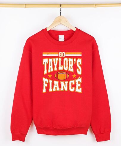 Olive Loves Apple Go Taylor's Fiance Sweatshirt for Women, Teens & Kids Funny Football Season Distressed Graphic Pullover in Saudi Arabia