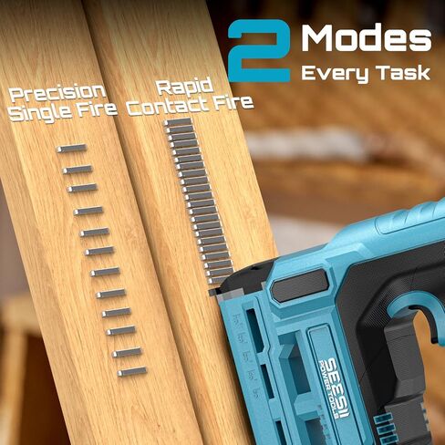 Seesii Nail Gun Battery Powered – Cordless Nail Gun with 4Ah Battery for Carpentry, Framing, and DIY Projects, 18 Gauge, 2×21V MAX Li-ion Batteries, Charger and 1000 Brad Nails Included in Saudi Arabia