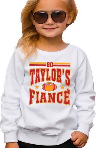 Olive Loves Apple Go Taylor's Fiance Sweatshirt for Women, Teens & Kids Funny Football Season Distressed Graphic Pullover in Saudi Arabia