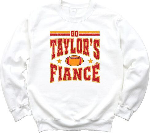 Olive Loves Apple Go Taylor's Fiance Sweatshirt for Women, Teens & Kids Funny Football Season Distressed Graphic Pullover in Saudi Arabia