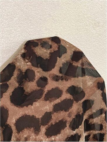 Floerns Women's Plus Size Long Sleeve Cheetah Shirts Leopard Button Down Blouse Top in Saudi Arabia