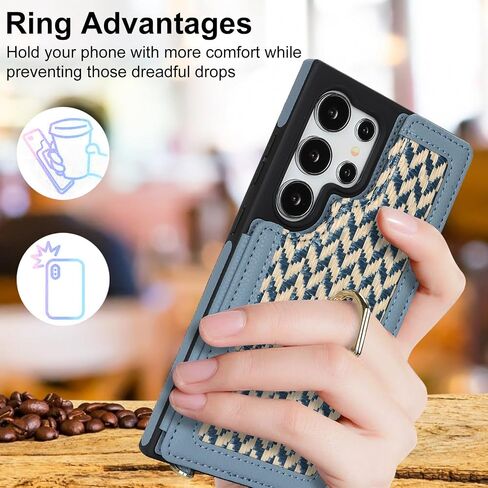 Asuwish Phone Case for Samsung Galaxy S24 Ultra 5G Wallet Cell Cover with Tempered Glass Screen Protector Ring Stand Card Holder Crossbody Lanyard Shoulder Strap S24Ultra 24S S 24 24Ultra Women White in Saudi Arabia