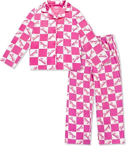 Barbie Girls Pajama Set - 2 Piece Girls Pjs Button Down Long Sleeve & Pants For Kids - Official Product in Saudi Arabia
