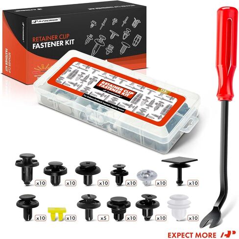 A-Premium 115 PCS (12 Sizes) Car Retainer Clips Kit Compatible with Subaru Forester Impreza Outback Tribeca Bumper Fender Cowl Auto Push Pin Plastic Rivet Fastener Replacement Set, w/Removal Tool in Saudi Arabia