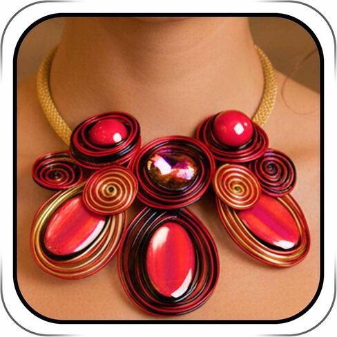 طقم عقد وأقراط، تصميم سلكي حلزوني أرجواني مع أحجار قزحية الألوان، سلسلة شبكية ذهبية in Kuwait