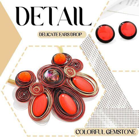 طقم عقد وأقراط، تصميم سلكي حلزوني أرجواني مع أحجار قزحية الألوان، سلسلة شبكية ذهبية in Kuwait