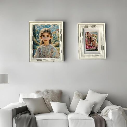 4x6 Picture Frame, Rustic Photo Frame Made of Solid Wood High Definition Glass, Vintage Distressed Photo Frame for Tabletop Display and Wall Mounting in Saudi Arabia