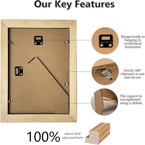 4x6 Picture Frame, Rustic Photo Frame Made of Solid Wood High Definition Glass, Vintage Distressed Photo Frame for Tabletop Display and Wall Mounting in Saudi Arabia