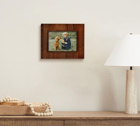 Rustic 8x10 Wood Picture Frame with Real Glass, Farmhouse Photo Frame for Tabletop & Wall Mount, Natural Wooden Frame for Family Photos, Gifts, Home Décor, Brown in Saudi Arabia