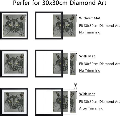 12x12 Picture Frame Black, Solid Wood Diamond Art Painting Frames 30x30cm, Display Pictures 10x10 with Mat or 12 x 12 Without Mat, 12x12 Frame for Photos Posters Prints Artworks Puzzles, Wall Hanging in Kuwait