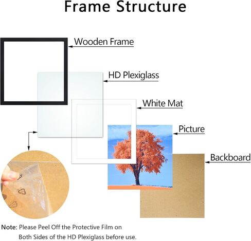 12x12 Picture Frame Black, Solid Wood Diamond Art Painting Frames 30x30cm, Display Pictures 10x10 with Mat or 12 x 12 Without Mat, 12x12 Frame for Photos Posters Prints Artworks Puzzles, Wall Hanging in Kuwait